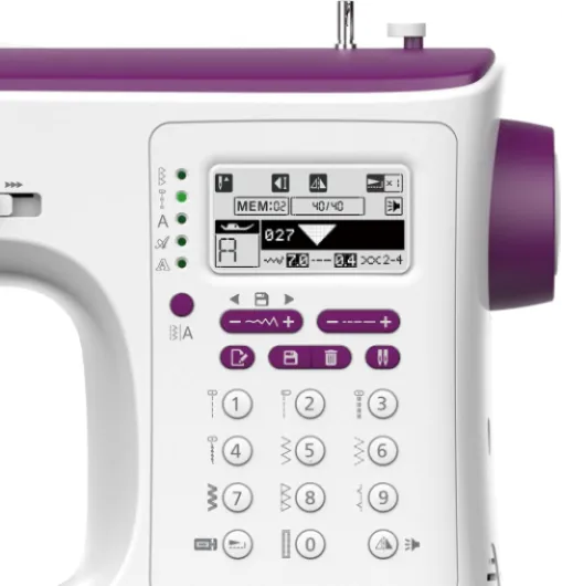 Necchi NC-204D Machine à coudre, intérieur en aluminium moulé sous pression, coque en ABS, violet, standard