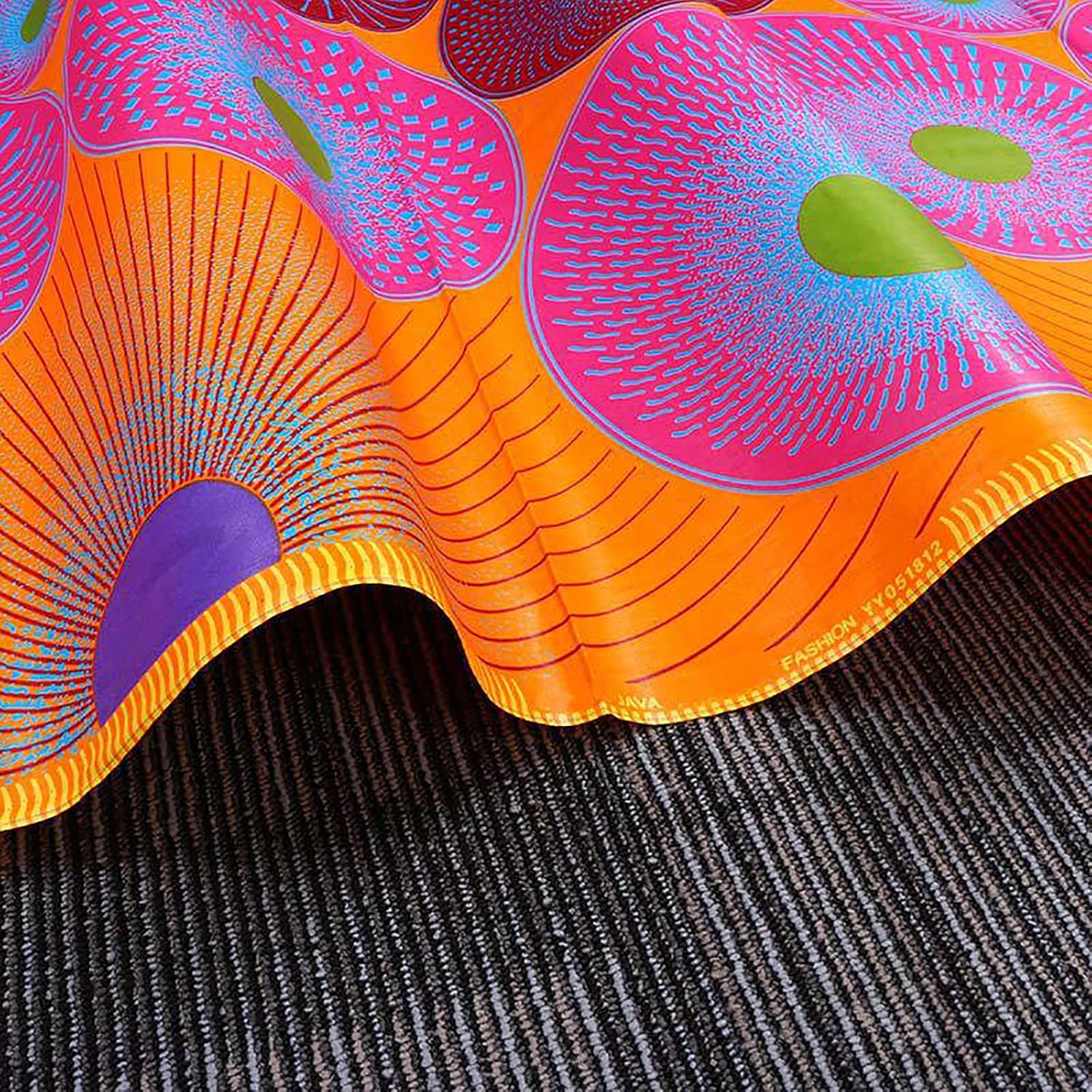 Tissu africain 100 % coton imprimé batik avec double face – Pour couture, bricolage, maison, ferme, fête, festival, vacances (style 42)