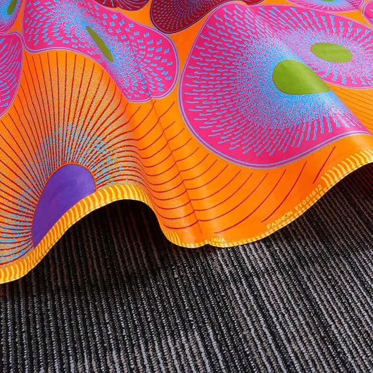 Tissu africain 100 % coton imprimé batik avec double face – Pour couture, bricolage, maison, ferme, fête, festival, vacances (style 42)