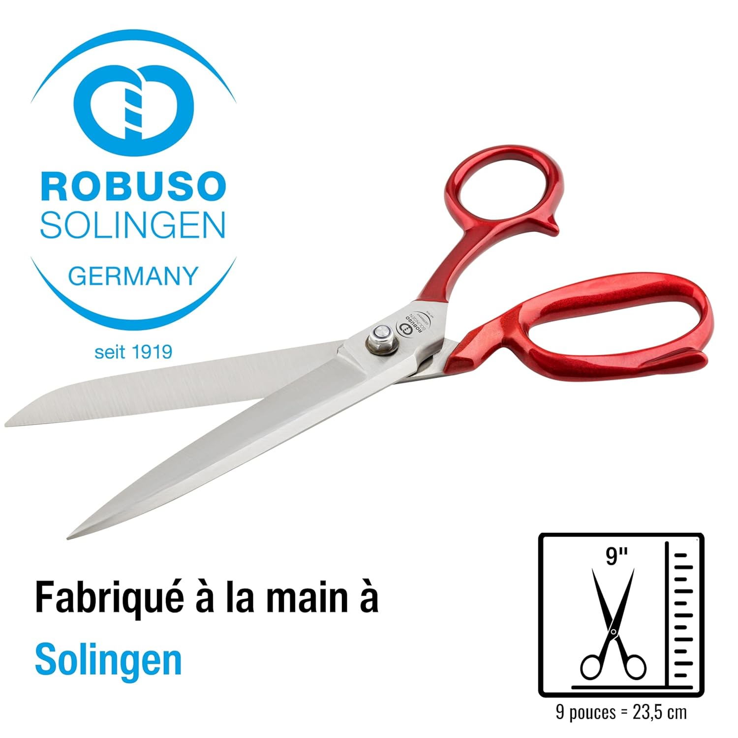 ROBUSO 1020/C/9" Ciseaux de couture Ciseaux de couture Ciseaux en tissu Ciseaux en carbone C60 forgé et trempé 23,5 cm