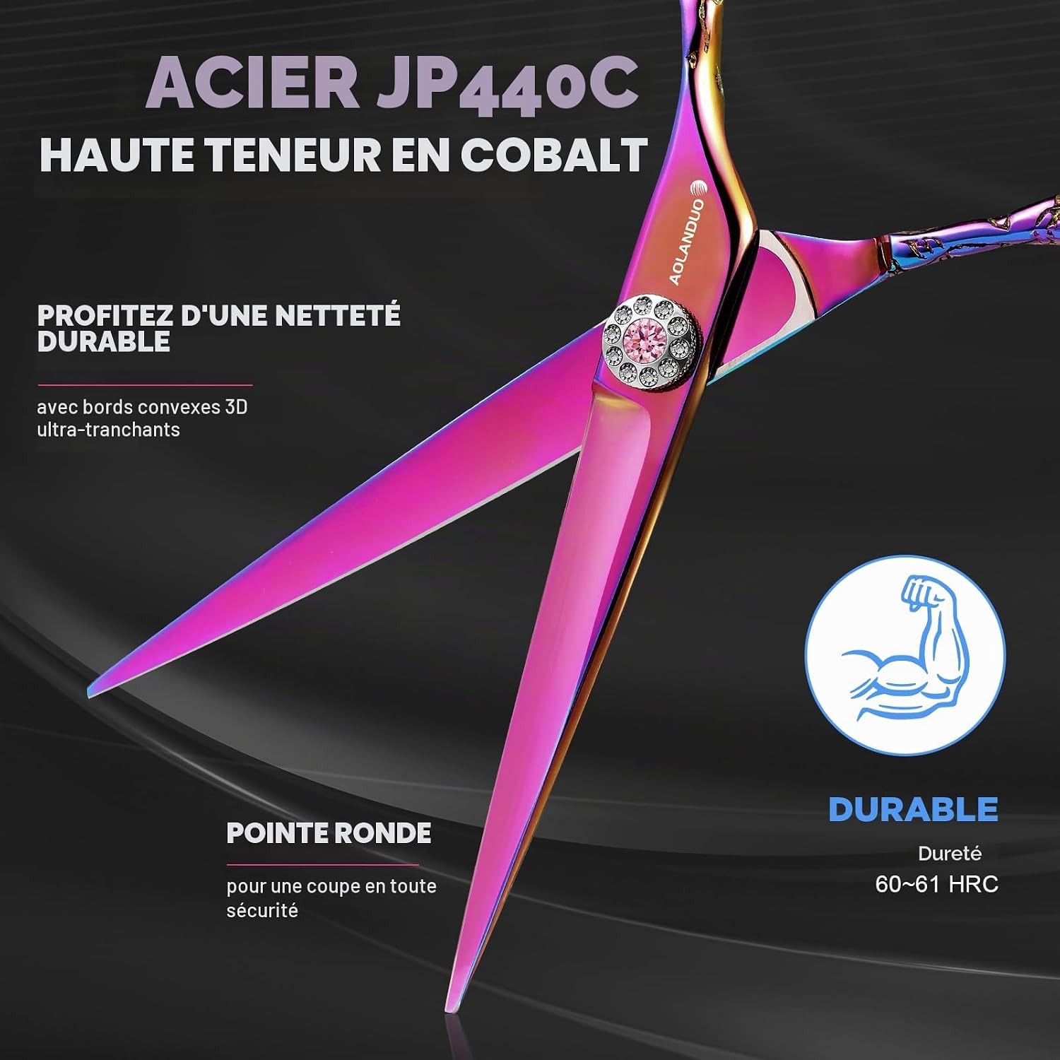 Ciseaux de Coiffure Professionnels AOLANDUO – Lame VG10 Rose Poudré 6", Équilibre Parfait & Légèreté – Acier Inoxydable Haute Précision pour Stylistes Pro Japonais