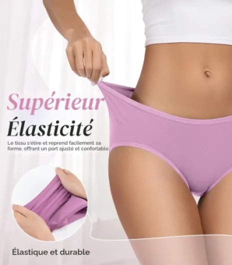 Culottes Femme Coton Élasticité Parfaite – Taille Moyenne, Confort Respirant – Lot de 6 M Multicolore Clair × 6