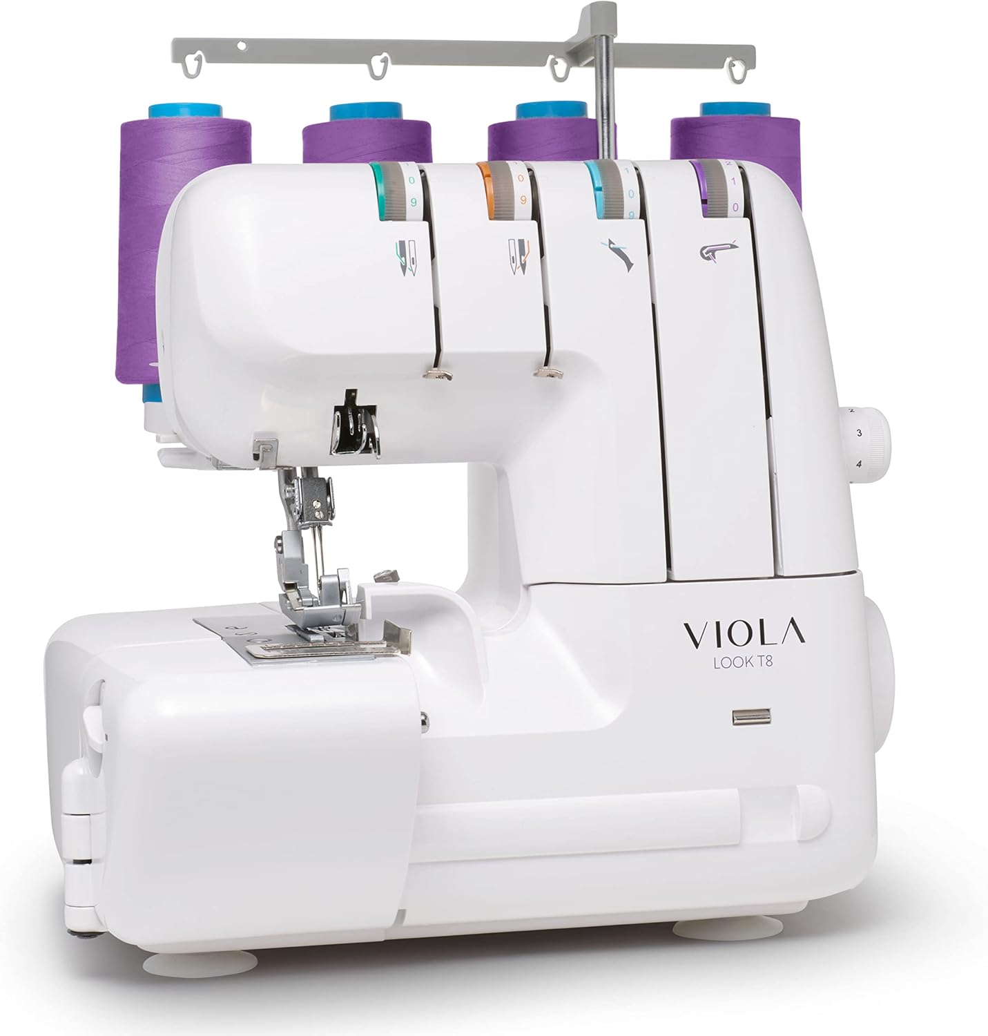 LOOK T8 Surjeteuse avec Différentiel, Enfilage Simplifié, Machine à Coudre Overlock Facile à Utiliser 2/3/4 Fils, Lumière LED, Silencieuse